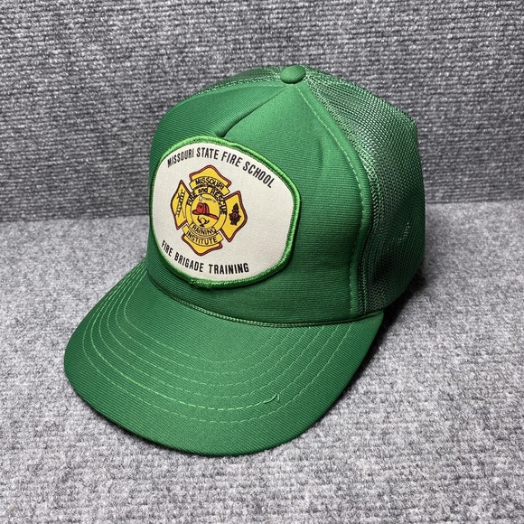Other - VINTAGE Missouri State Fire School Hat Cap Snap Back Trucker Patch Mens 90s